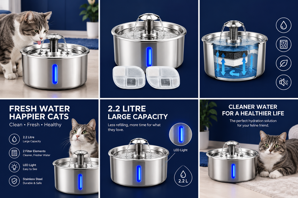 Cat Water Fountain with LED