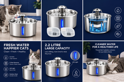 Cat Water Fountain with LED